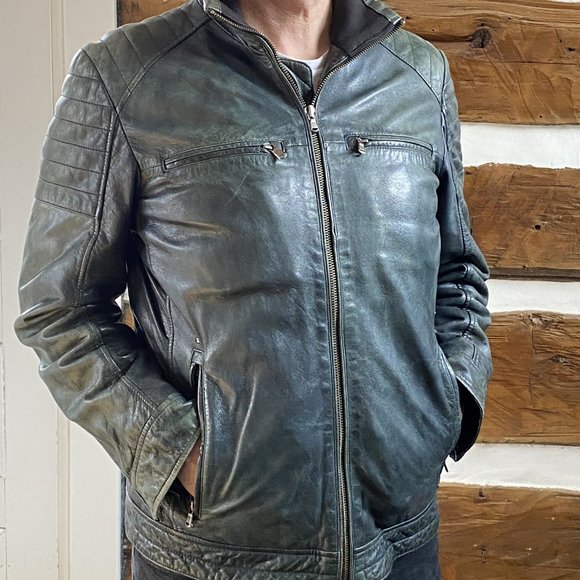 Mens Genuine Leather Jacket - Picture 1 of 12